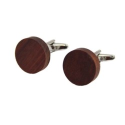 Classic wooden round cufflinksCufflinks