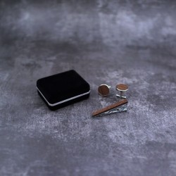 Elegant wooden cufflinks / tie clip - setCufflinks