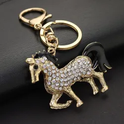 Crystal golden horse - keychainKeyrings