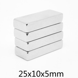 N35 - neodymmagnet - sterk rektangulær blokk - 25mm * 10mm * 5mm