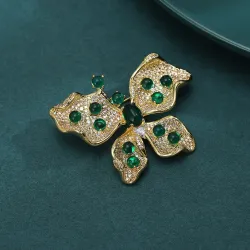 Butterfly shaped brooch with crystalsBrooches
