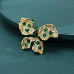 Butterfly shaped brooch with crystalsBrooches