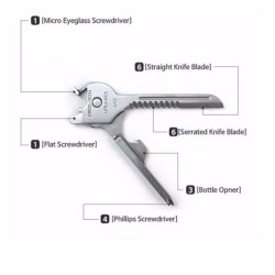 6 in 1 multi functional key - stainless steel multi toolSurvival tools