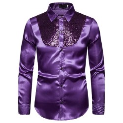 Shiny metallic long sleeve shirt - with decorative sequinsT-shirts