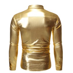 Shiny metallic long sleeve shirt - with sequins decorationsT-shirts