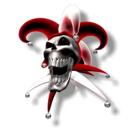 Sølv skull joker - vinyl bil klistremerke