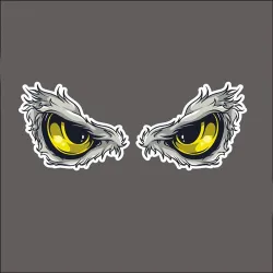 Scary yellow eyes - car stickerStickers