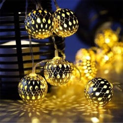 LED string - silver metal balls - battery powered - Christmas / garden decorationLights & lighting