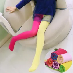 Barnetights - doble blandede farger