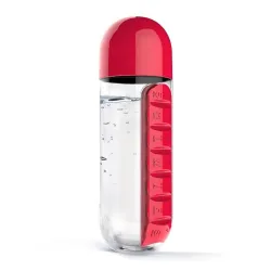 Daglig pilleorganisator - boks - vannflaske - lekkasjesikker - 600ml