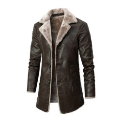 Warm leather jacket with furJackets