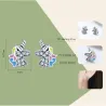 Silver earrings with crystal unicornEarrings