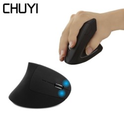 Ergonomic vertical wireless mouse - USB - optical - 1600 DPI 6D - with LED lightMouses