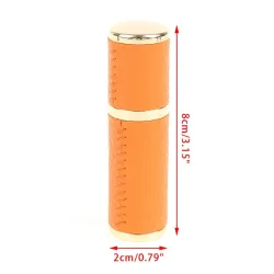 Parfymeflaske i skinn - tom metallbeholder - 5ml