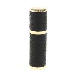 Parfymeflaske i skinn - tom metallbeholder - 5ml