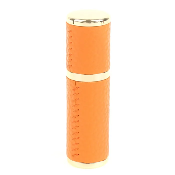 Parfymeflaske i skinn - tom metallbeholder - 5ml