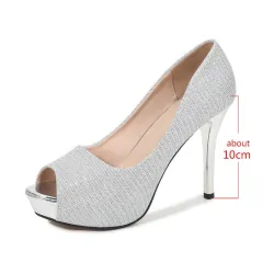 Sexy pumps med høye hæler - åpen tå