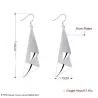 Long geometric frosted silver earringsEarrings