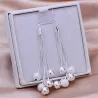 Long silver earrings - chains with beadsEarrings