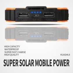 Solar power bank - battery charger - dual USB - waterproof - 20000mAhPower Banks