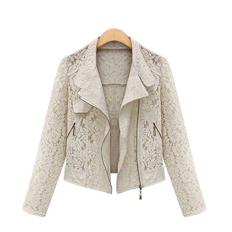 Fashion short lace jacket - with zipperJackets