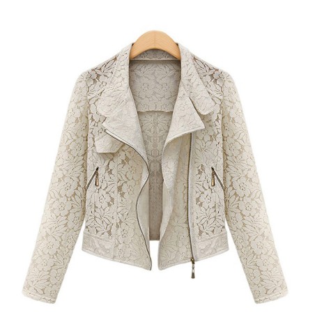 Fashion short lace jacket - with zipperJackets