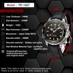 PAGANI DESIGN - fashion automatic watch - nylon strap - blueWatches