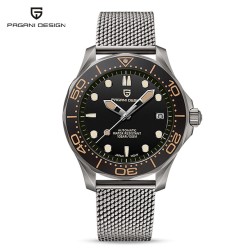 PAGANI DESIGN - fashion automatic watch - stainless steel - mesh strap - blackWatches