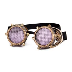 Steampunk / vintage runde briller - avtakbare linser / metallnetting