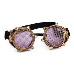 Steampunk / vintage runde briller - avtakbare linser / metallnetting