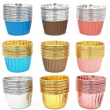 Cupcakes wrappers - baking molds - aluminum foil - 50 piecesBakeware