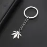 Silver keychain with maple leaf pendantKeyrings