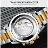 TEVISE - elegant automatic watch - stainless steel - waterproof - gold / blackWatches