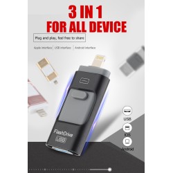 OTG-mikroflash-stasjon med to formål - USB 3.0 - for iPhone / Android