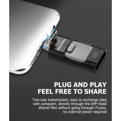 OTG-mikroflash-stasjon med to formål - USB 3.0 - for iPhone / Android