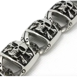Gotisk stil - armbånd med skjeletter - 316L rustfritt stål