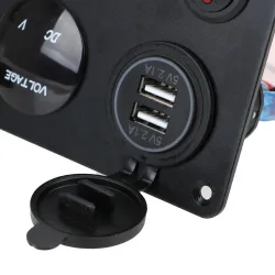 Rocker switch panel - waterproof digital Voltmeter - for car - boat - truck - 12V - USB - LEDElectronics & Tools