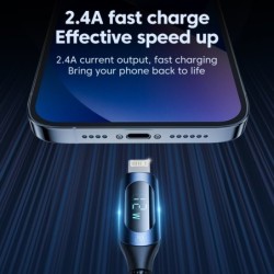 USB hurtigladekabel - for iPhone - med LED-skjerm