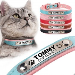 Dogs / cats collar - ID Tag - personalized - engraved - leatherCollar & Leads