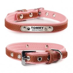 Dogs / cats collar - ID Tag - personalized - engraved - leatherCollar & Leads