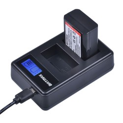 2000mAh NP-FW50 NP FW50 camera battery - LCD USB dual charger - for Sony Alpha a6500 a6300 a6000 - 2 piecesBattery & Chargers