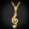 Music note pendant / crystals - with necklaceNecklaces