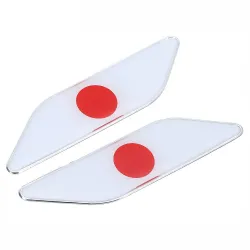 Bilklistremerke i metall - Japan flagg - 2 stk