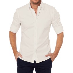 Elegant shirt with long sleeves - with a zipper / buttons - slim fitT-shirts