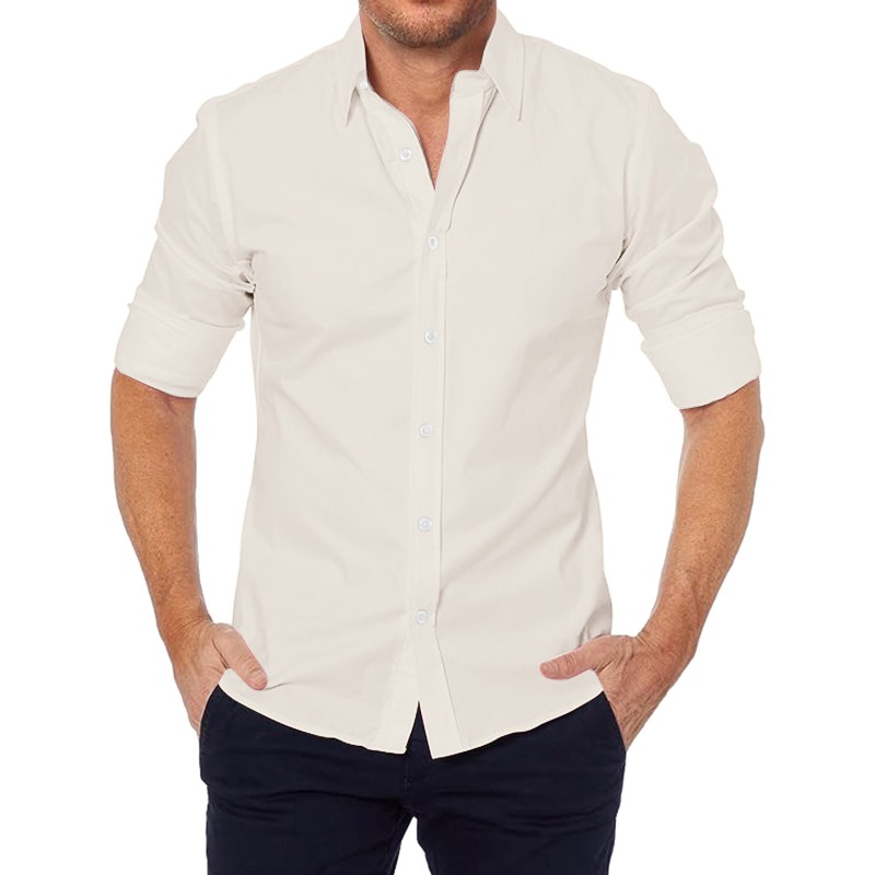 Elegant shirt with long sleeves - with a zipper / buttons - slim fitT-shirts Elegant shirt with long sleeves - with a zipper / buttons - slim fitT-shirts