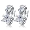 Round silver earrings with crystal angelEarrings