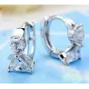Round silver earrings with crystal angelEarrings