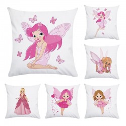 Pink little fairy - cushion cover - cotton - 45 * 45cmCushion covers