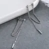 Long silver earrings - with chainEarrings
