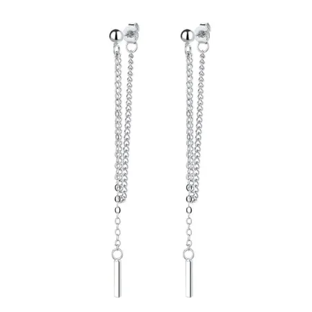Long silver earrings - with chainEarrings